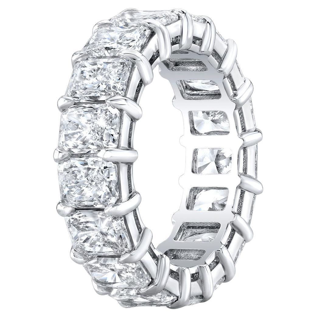 Eternity Band in Platinum with Radiant Cut Diamonds.  D11.11ct.t.w. For Sale