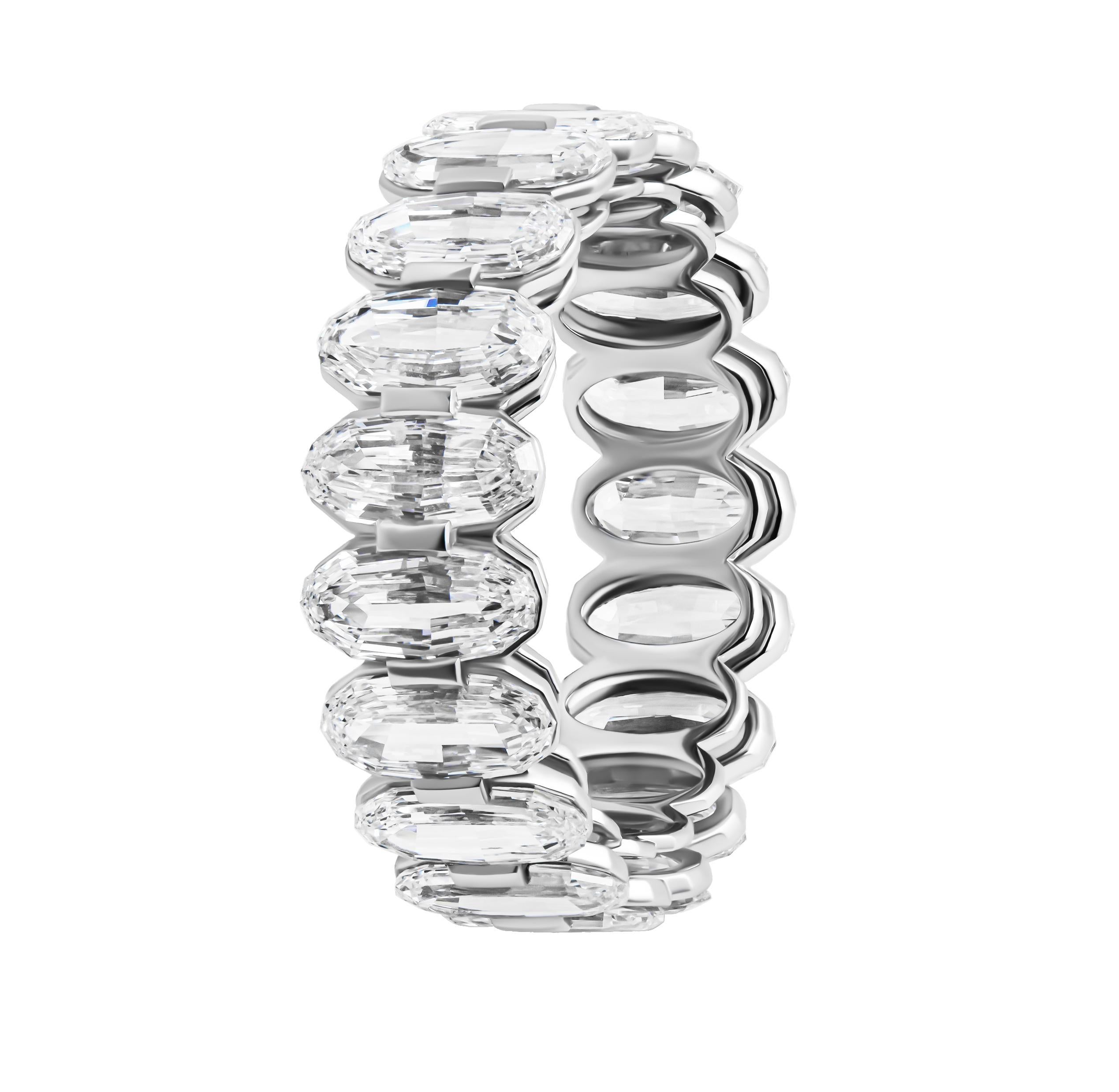 Modern Eternity Band Movaliza with Moval Diamonds For Sale