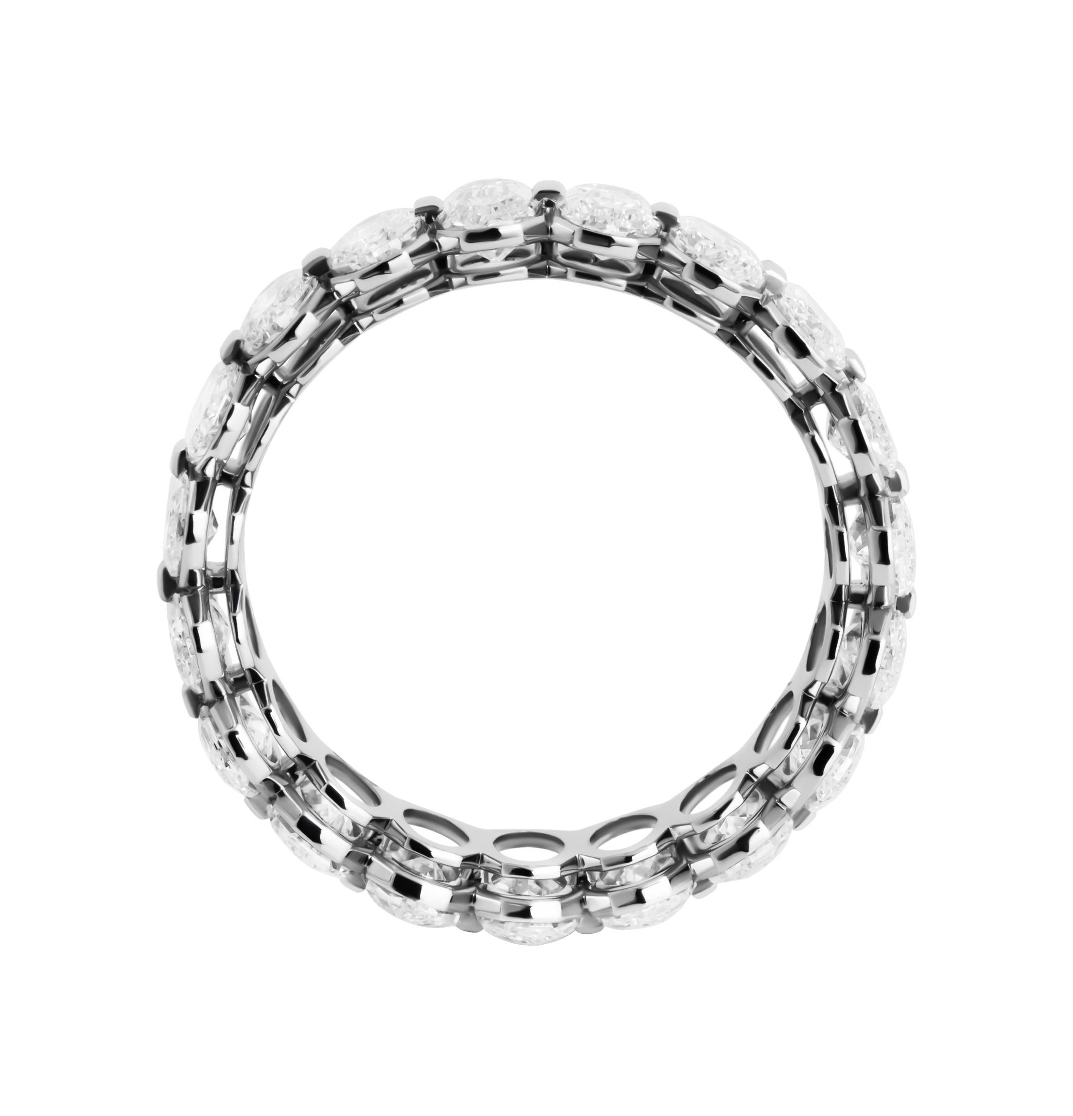 Oval Cut Eternity Band Movaliza with Moval Diamonds For Sale