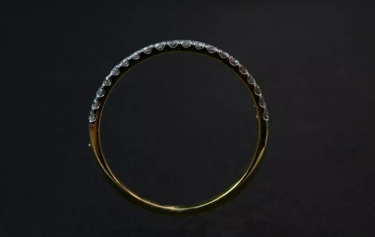 Round Cut Eternity Band Natural Diamond Ring in 14k Solid Gold For Sale