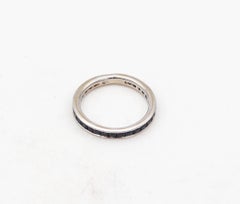 Eternity Band Ring in 14 Karat White Gold with 3.45 Ct of Natural Blue Sapphires