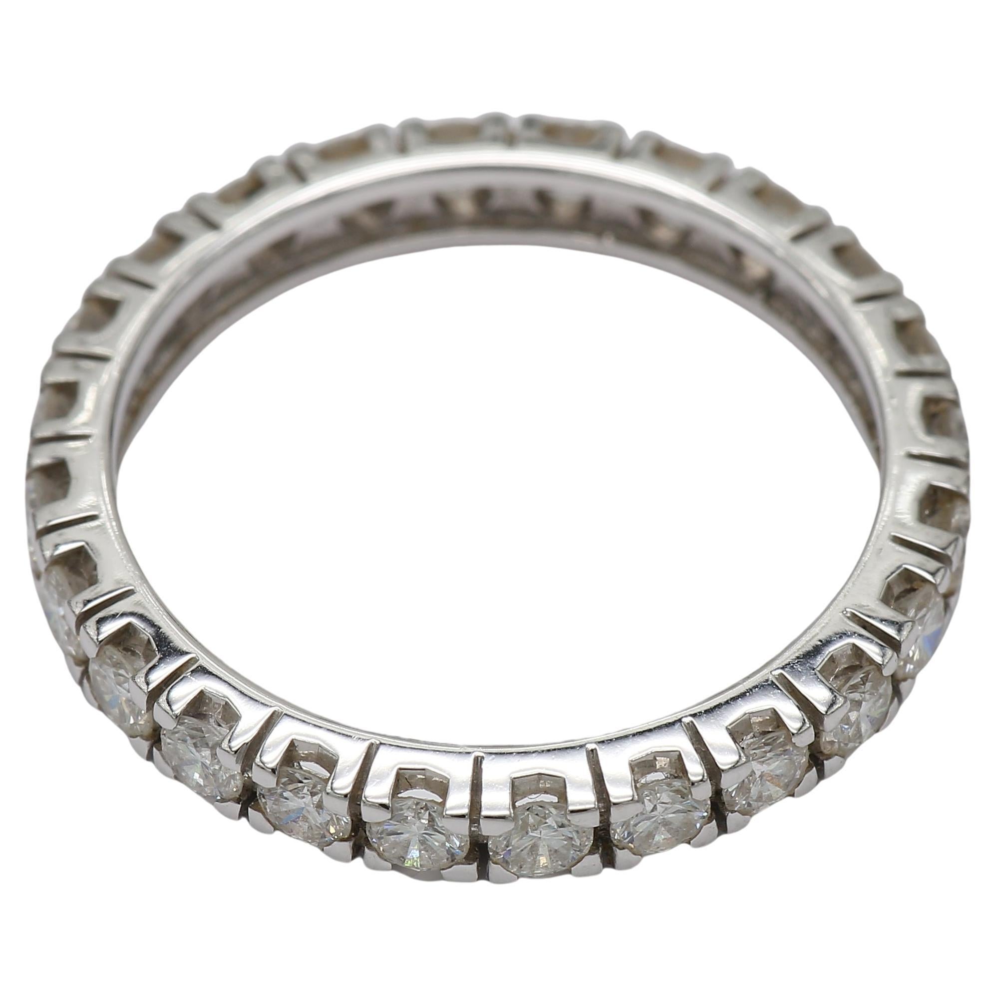 Eternity Band Ring with Round Diamonds 1.90 Carat in 18 KWhite Gold For Sale