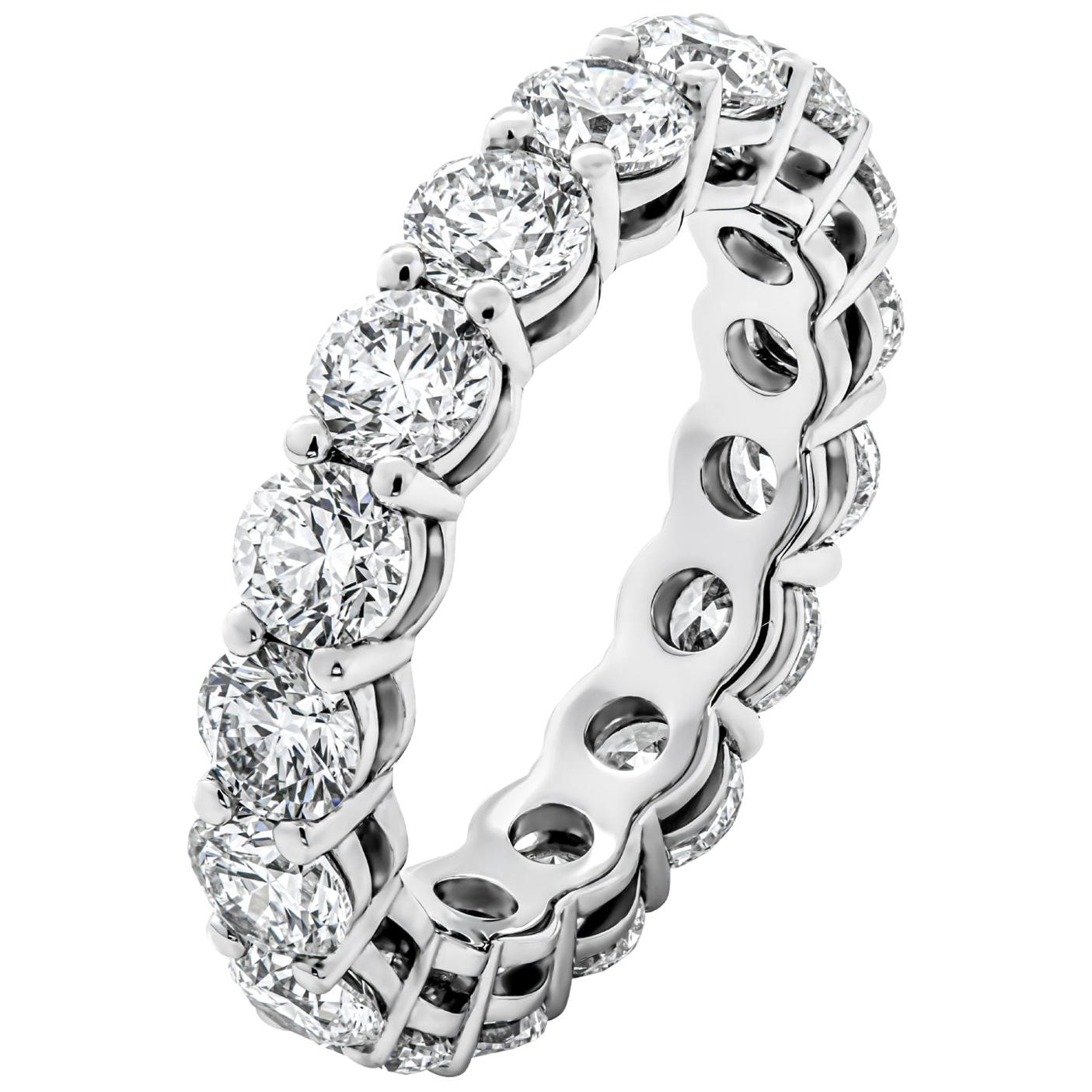 Eternity Band with 4.00 Carat Round Cut Diamonds For Sale