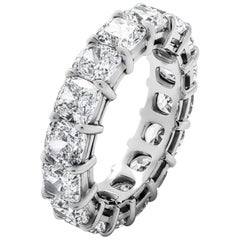 Anillo de eternidad con diamantes talla cojín de 8.59 quilates