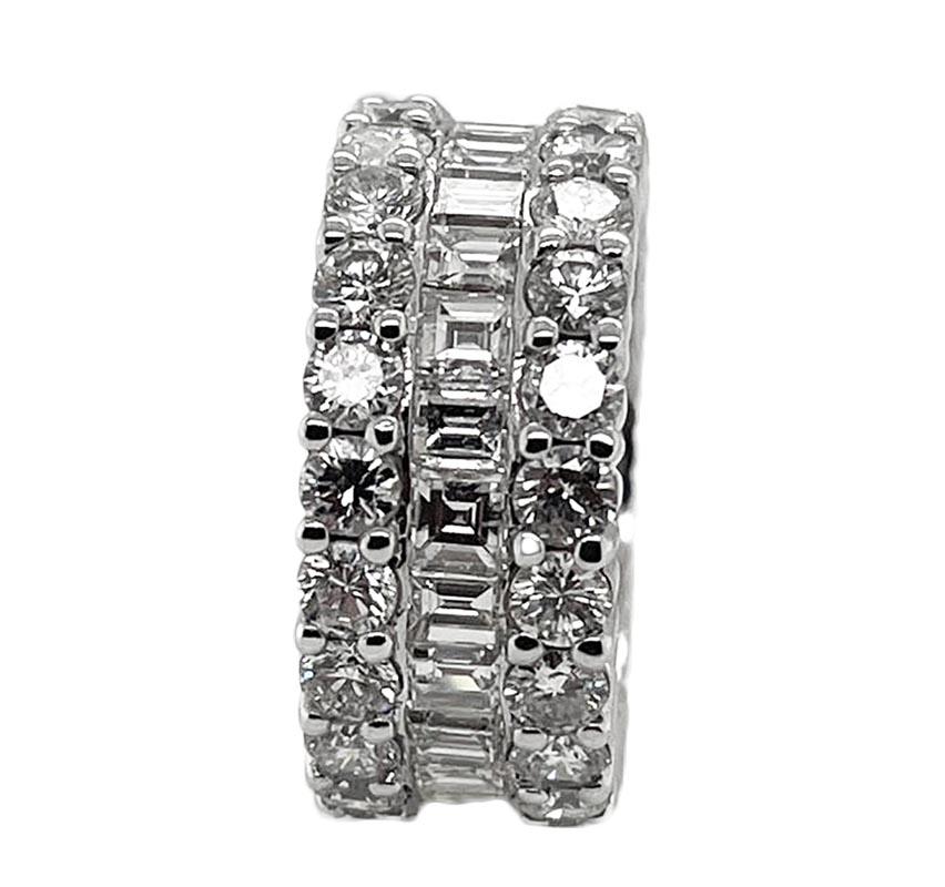 Modern Eternity Band with 9.3 carats of Round, Princess & Emerald Cut Diamonds For Sale