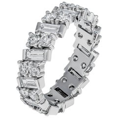 Bracelet d'éternité avec diamants baguettes et ronds
