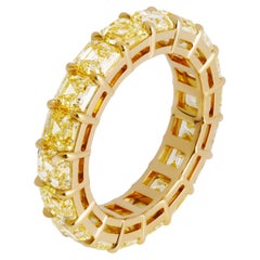 Eternity Band with Fancy Yellow Asscher Cut Diamonds