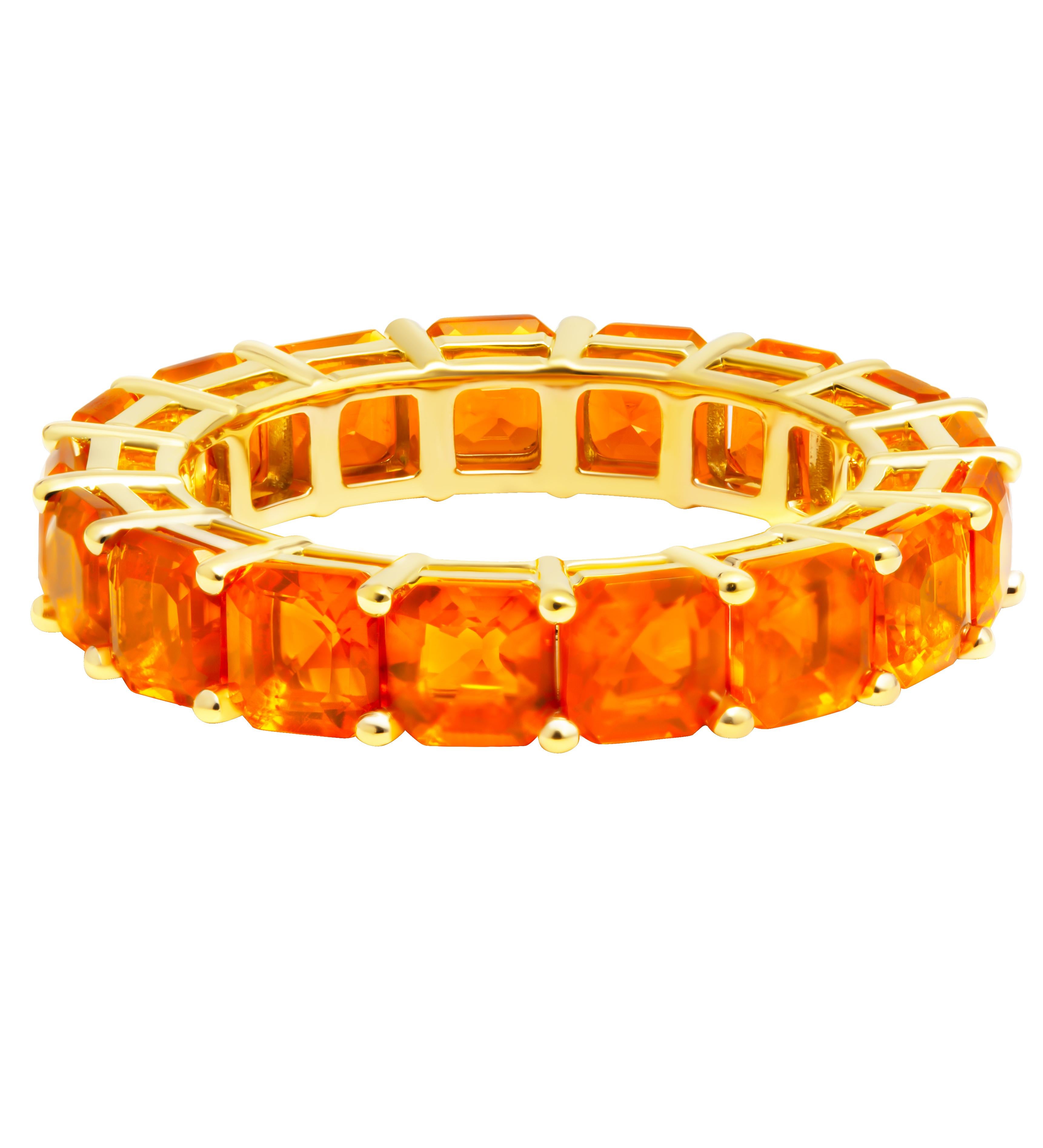 Modern Eternity Band with Fire Opals For Sale