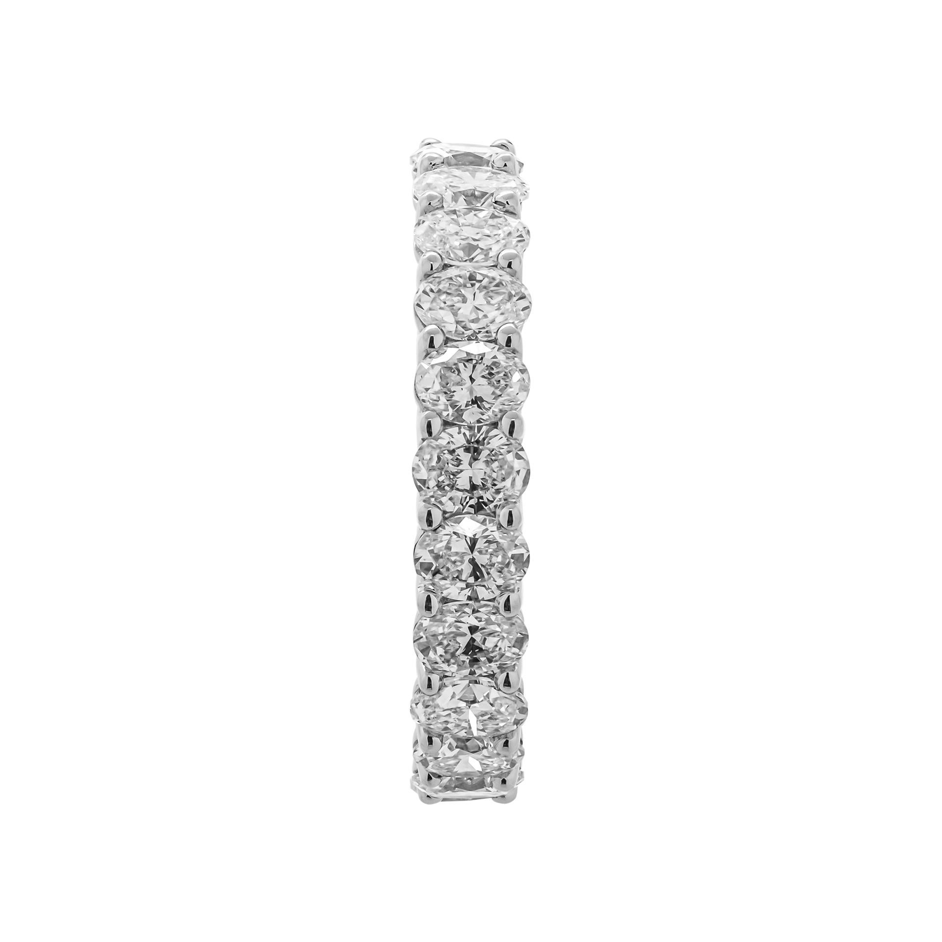 Modern Eternity Band with Oval Diamonds For Sale