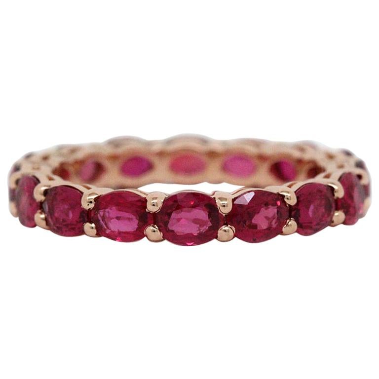Eternity Band with Oval Shaped Rubies For Sale