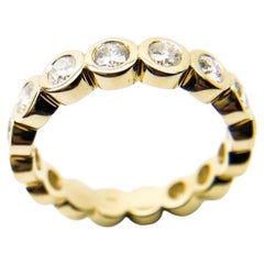 Eternity bezel set diamond ring 18KT yellow gold 2.50ct large eternity diamond