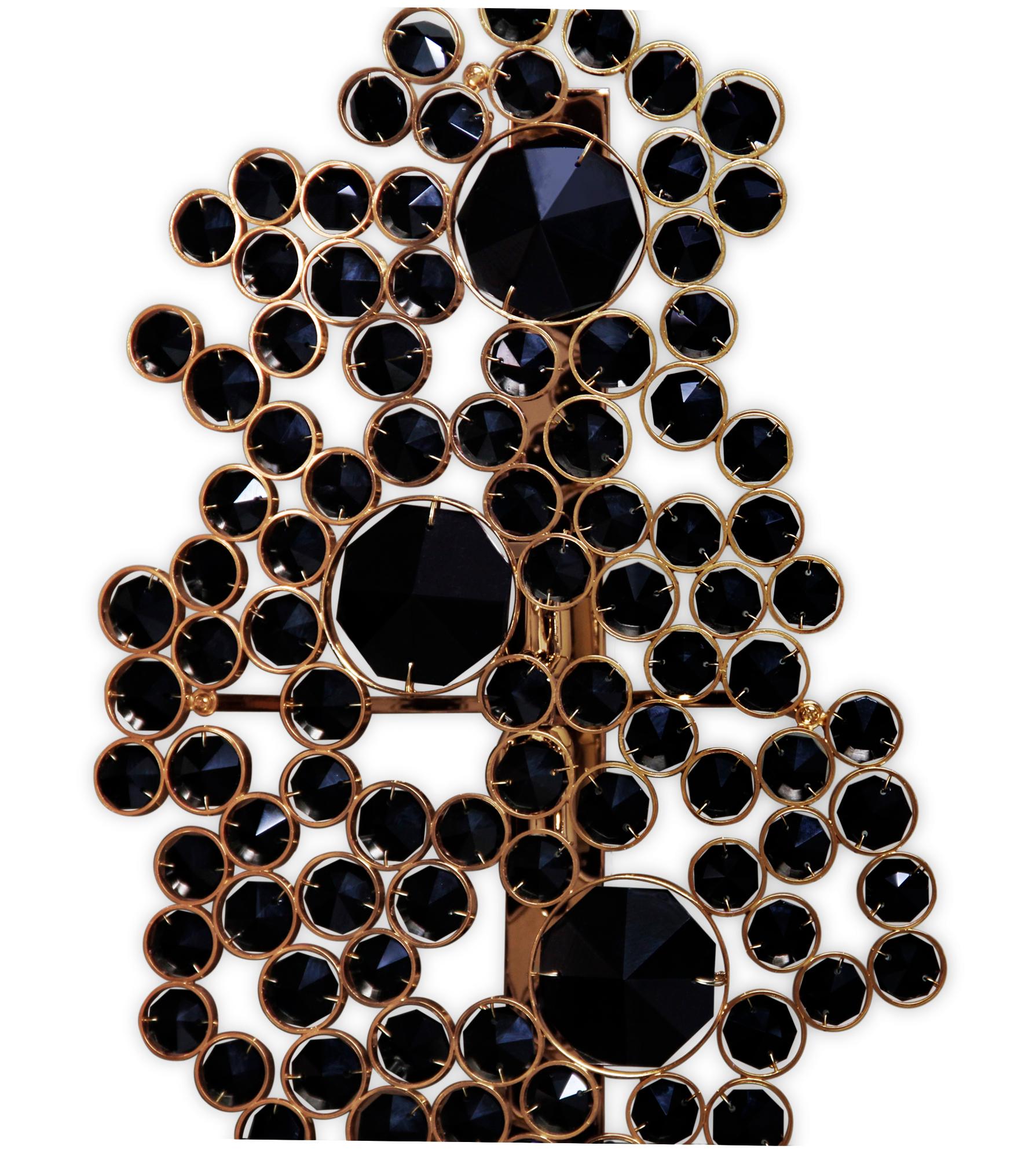 Portuguese Eternity Black Glass Sconce For Sale