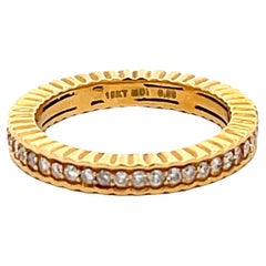 Eternity Brilliant Cut Diamond Band Stackable Ring Solid 18k Yellow Gold
