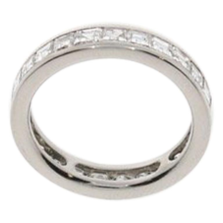 Eternity Carré Diamond Platinum Ring For Sale