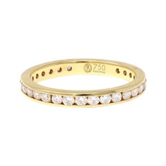 Vintage Eternity Channel Set Diamond Band Ring in 18 Karat Yellow Gold
