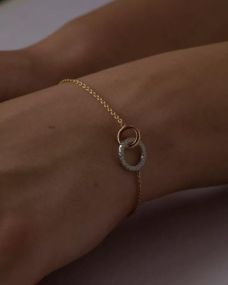 Round Cut Eternity Circle of Life Bracelet in 14k Solid Gold Genuine Diamond For Sale
