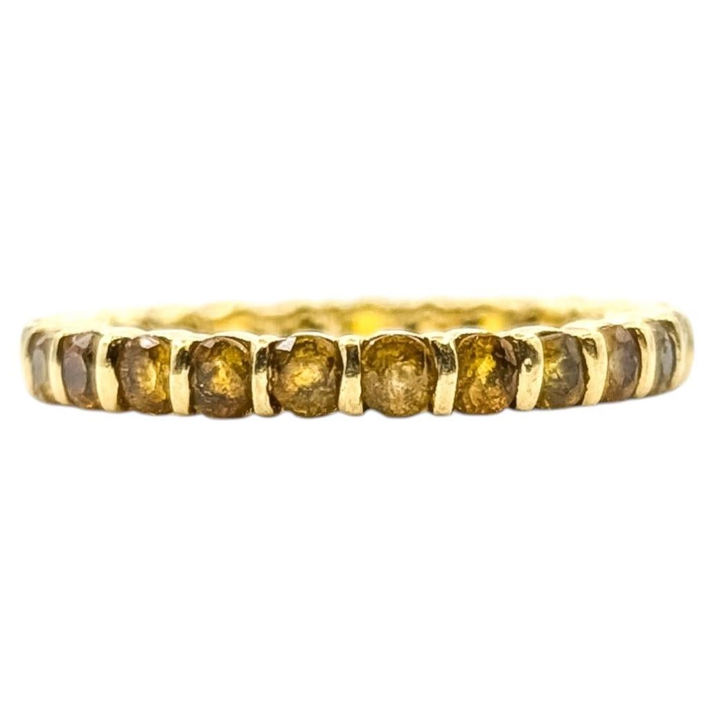 Eternity Citrin Ring in 18k Gelbgold im Angebot