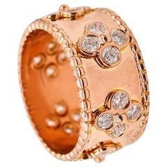 Eternity Clovers Ring Band in 18 Karat Gold with 1.58ctw in Diamonds Eternity Clovers Ring Band in 18 Karat Gold with 1.58ctw in Diamonds