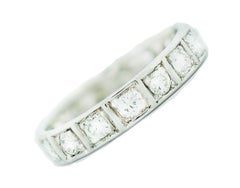 Eternity Diamond 1.00 Carat Band Ring circa 1960 White Gold