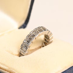 Eternity Diamond Band. 3.80ct Emerald Diamond Wedding Band Platinum G-H VS1-VS2