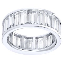 Eternity Diamantring mit 6,33 Karat Platin im Baguetteschliff