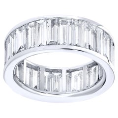 Bague d'éternité diamant taille baguette 6,33 carats platine