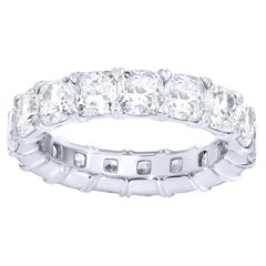 Anillo Eternidad Diamante Corte Cojín 6,53 Quilates Oro Blanco 18K