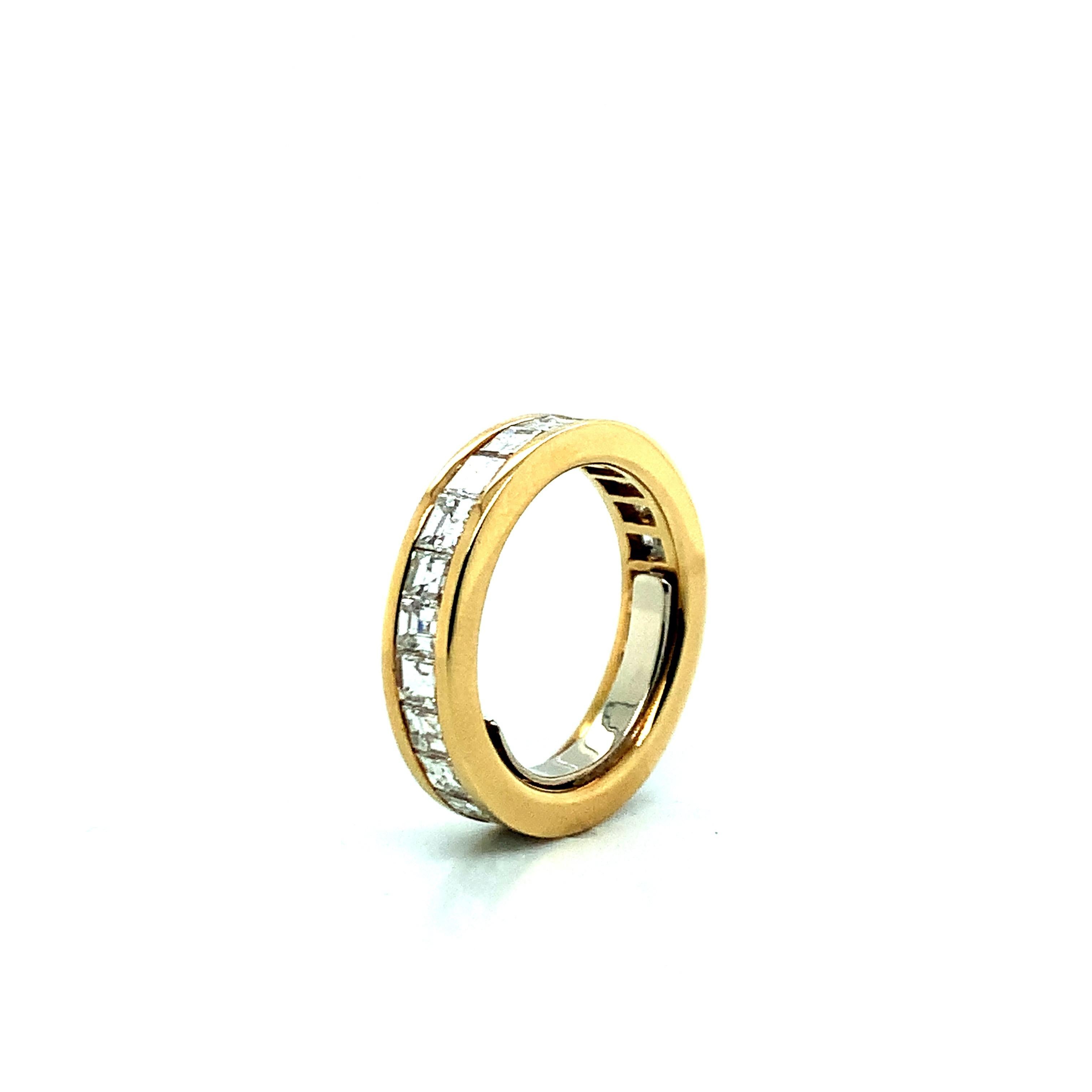 Square Cut Eternity Diamond Band Ring For Sale