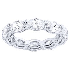 Anillo Eternidad Diamante Corte Oval 5.03 Quilates Oro Blanco 18K