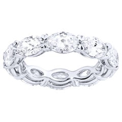 Anillo Eternidad Diamante Corte Oval 5.03 Quilates Oro Blanco 18K