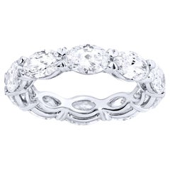 Anillo Eternidad Diamante Corte Oval 5.03 Quilates Oro Blanco 18K