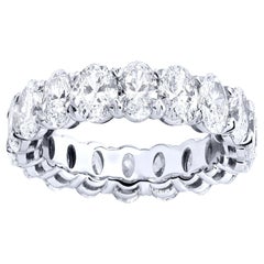 Anello Eternity Diamond Band Taglio Ovale 5,8 Carati Oro Bianco 18K