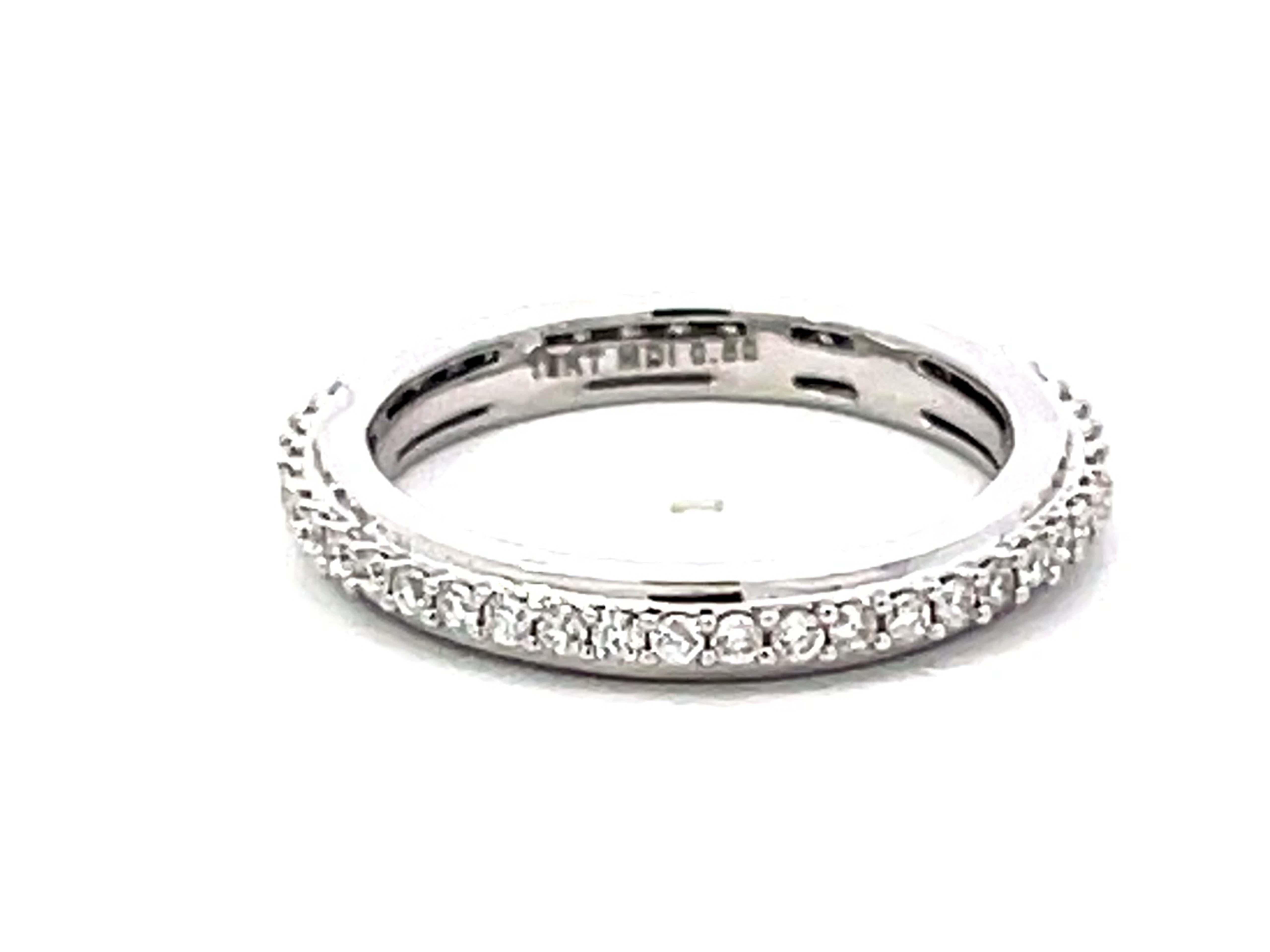 Modern Eternity Diamond Band Ring Solid 18k White Gold For Sale