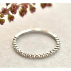 Eternity Diamond Band Single Prong 14k Solid Gold Wedding Ring Stackable