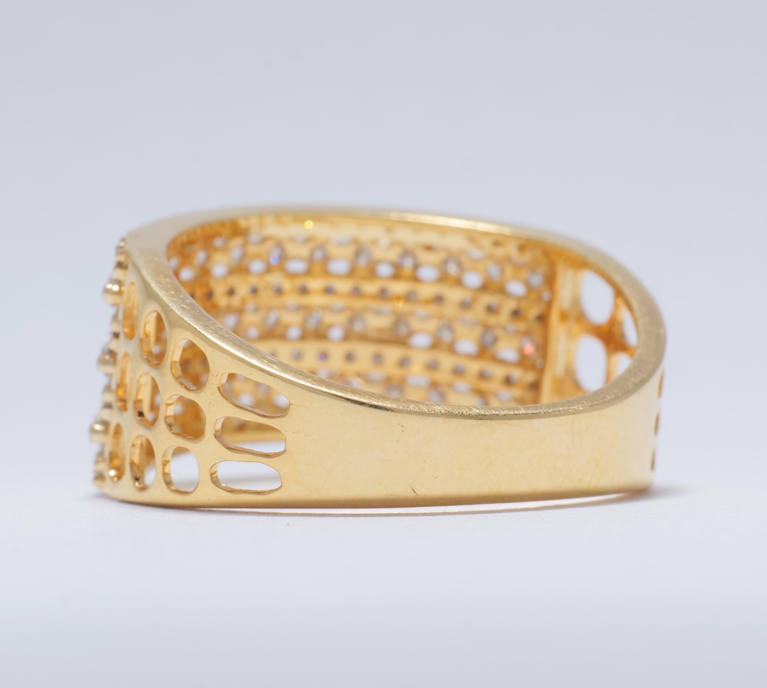 De las mujeres Anillo ancho de diamantes de eternidad en oro macizo de 14k (certificado) en venta