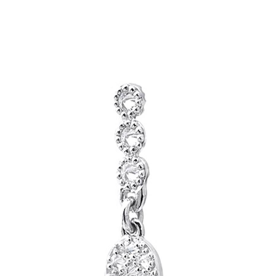 Eternity Paved Diamond 1.23CT flower earrings with reverse set brilliant diamonds. 18kt White Gold.