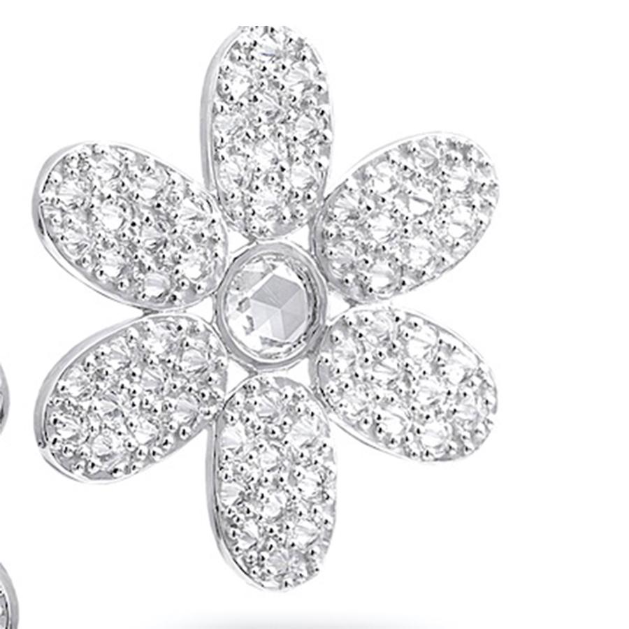 Women's or Men's Eternity Diamond Flower Earrings