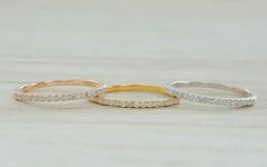 Eternity Diamond Stackable Half Band Ring in 14k Solid Gold