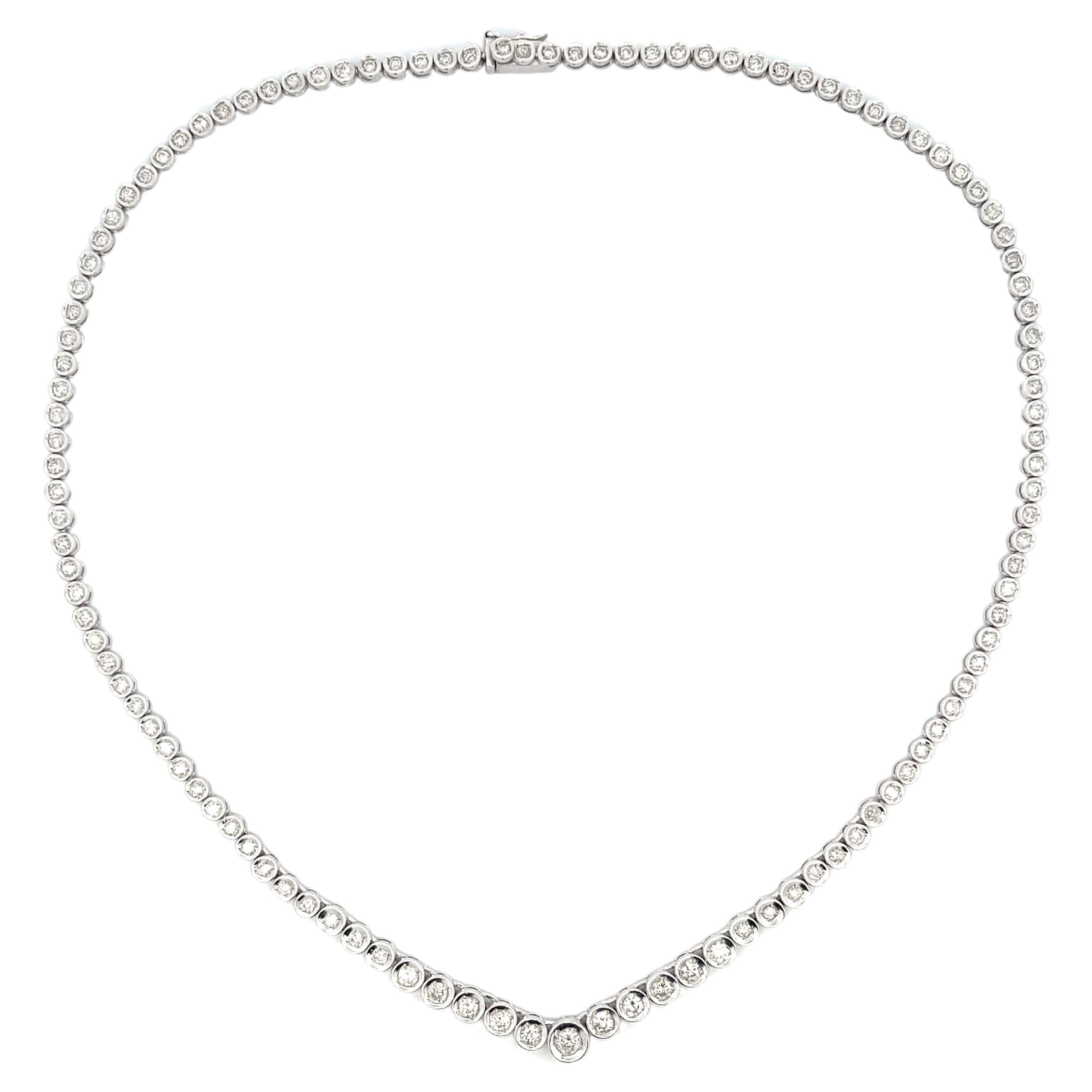 Eternity Diamond Necklace in Platinum For Sale