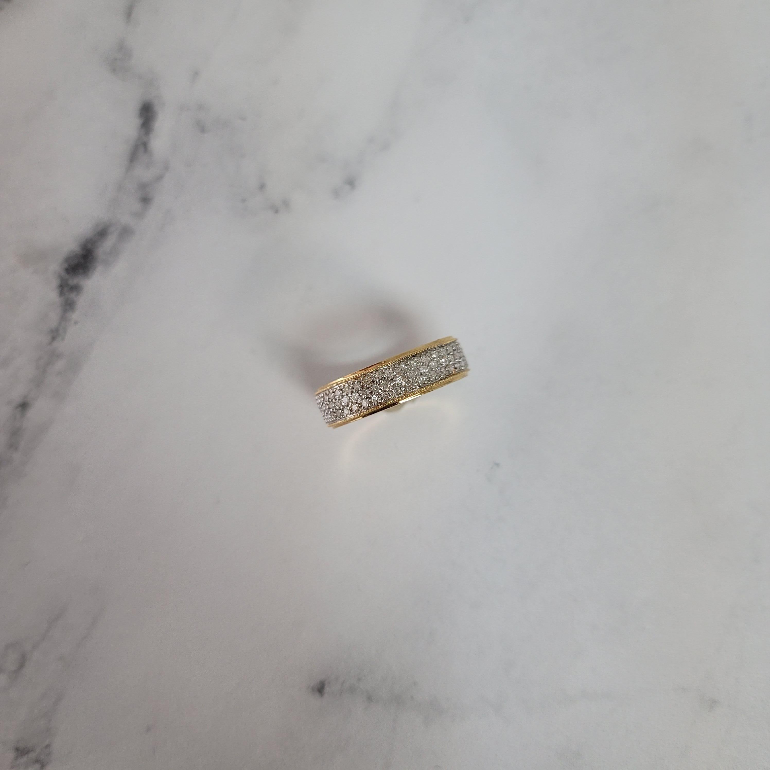 Eternity Diamond Pave Wedding Band .83cttw 14k Gold In New Condition For Sale In Sugar Land, TX
