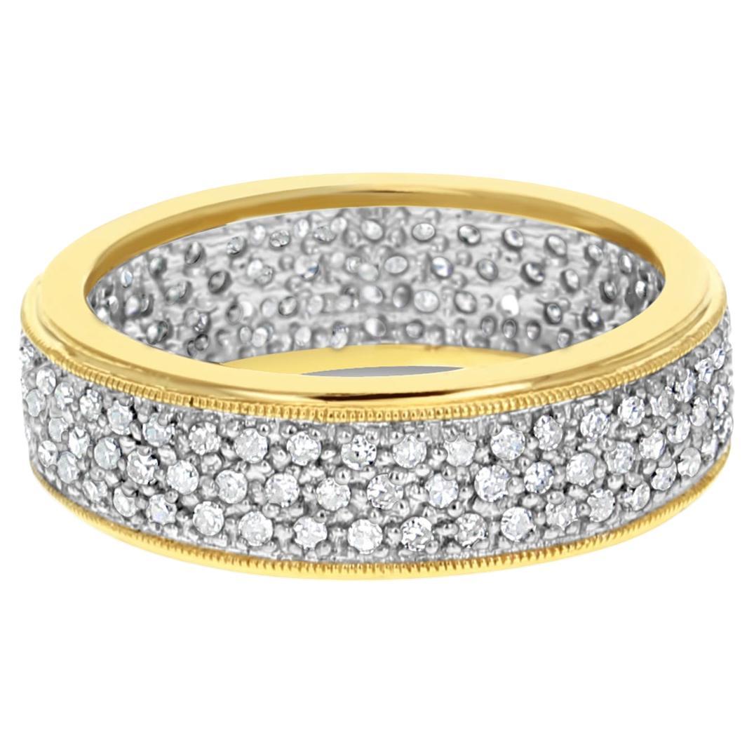 Eternity Diamond Pave Wedding Band .83cttw 14k Gold For Sale