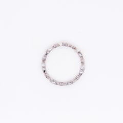 Diamond Alternating Eternity Ring, .25 Carats in 14k White Gold, Stacking Band