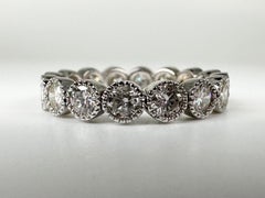Eternity diamond ring 14KT gold bubble circular diamond ring 1.86ct