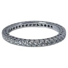 Eternity Diamantring 14KT Weißgold Eleganter Marriage-Ring 0,59 Karat natürlicher Diamant
