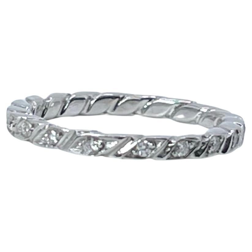 Eternity diamond ring 14KT white gold Natural diamonds marriage ring For Sale