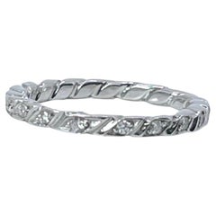 Bague d'éternité en diamant en or blanc 14 carats Bague de mariage en diamants naturels