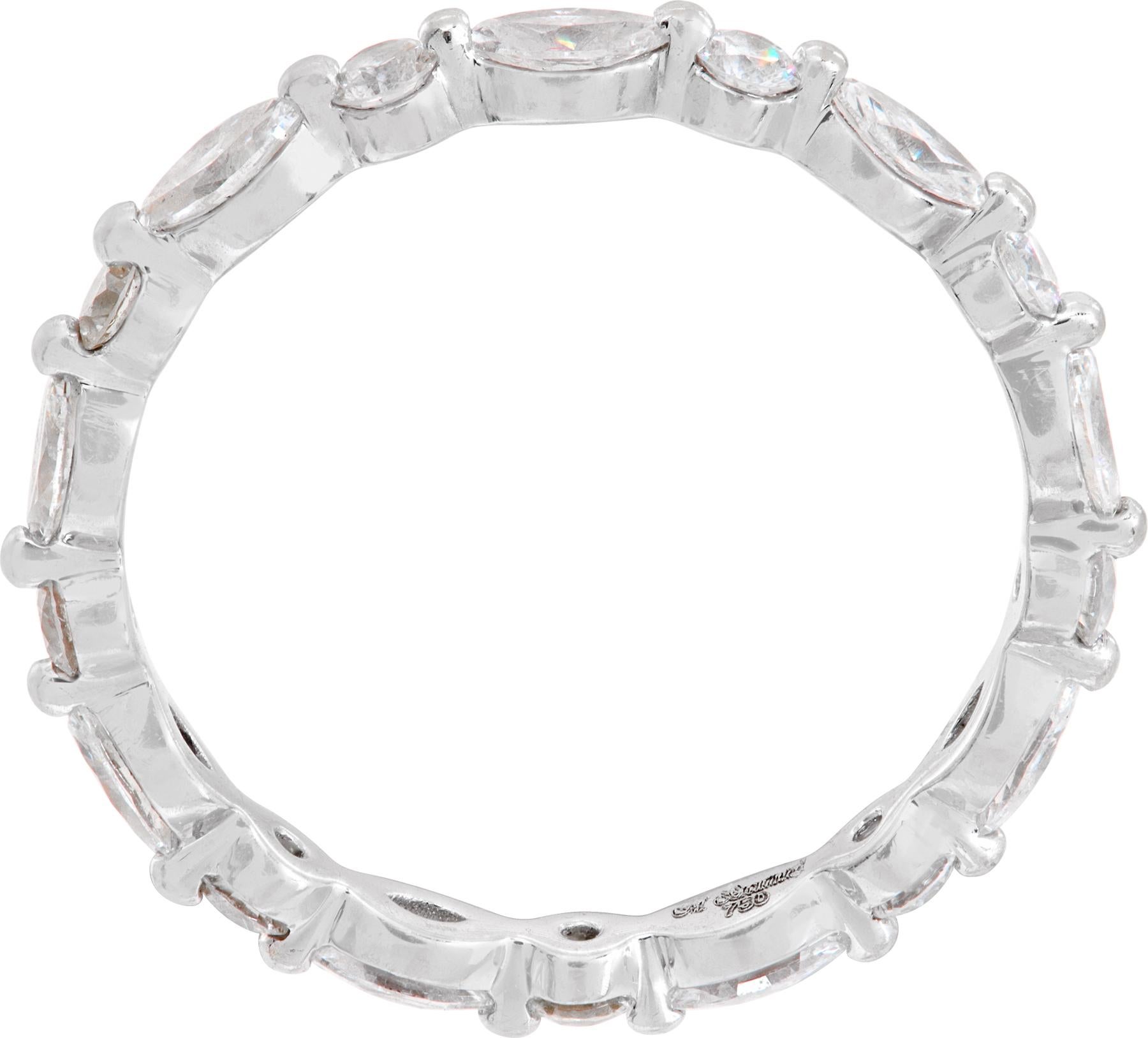 Donna Anello Eternity con diamante in oro bianco 18 carati in vendita