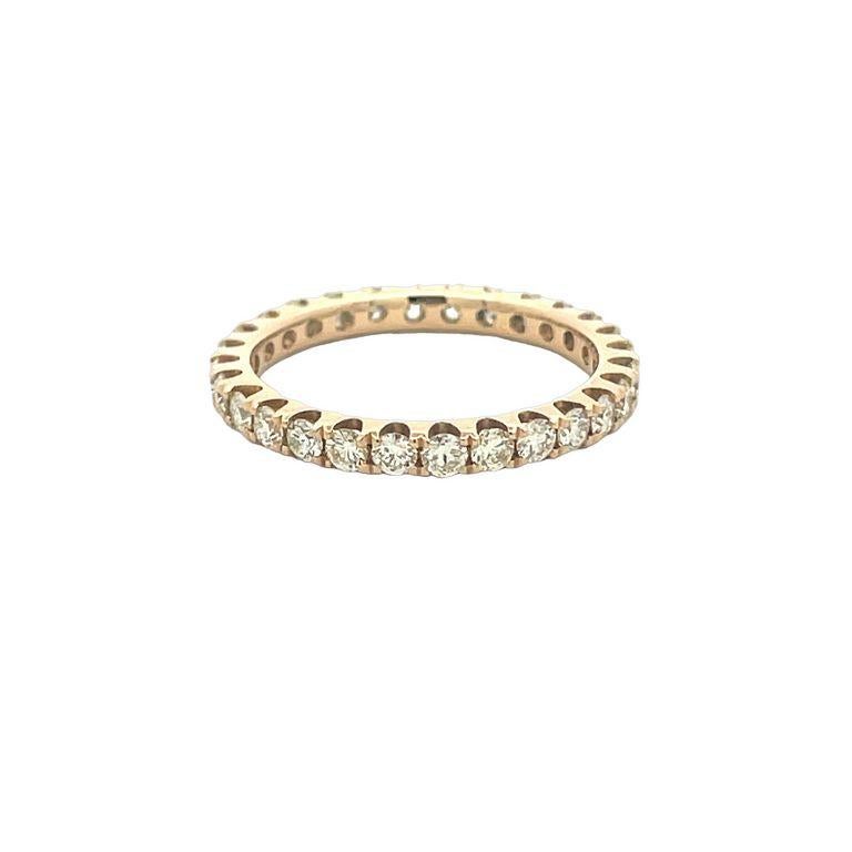 Round Cut Eternity Diamond Ring RD 1.25CT 14K YG  For Sale