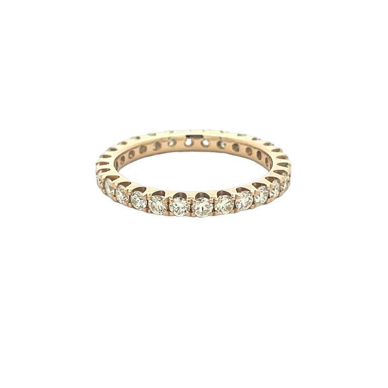 Round Cut Eternity Diamond Ring RD 1.25CT 14K YG For Sale
