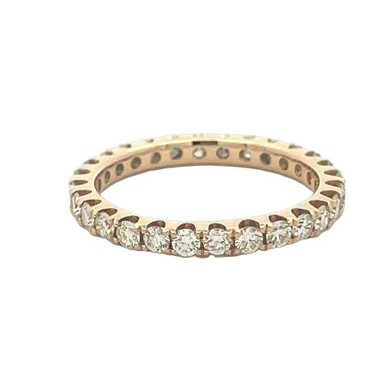Women's Eternity Diamond Ring RD 1.25CT 14K YG For Sale